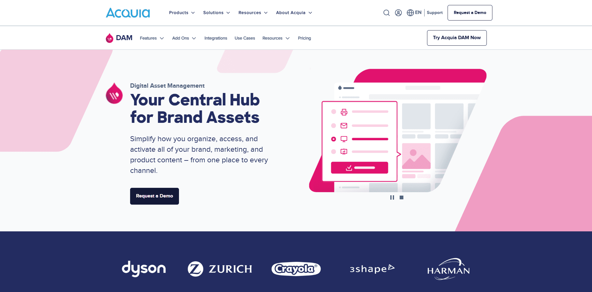 The Acquia DAM product page.