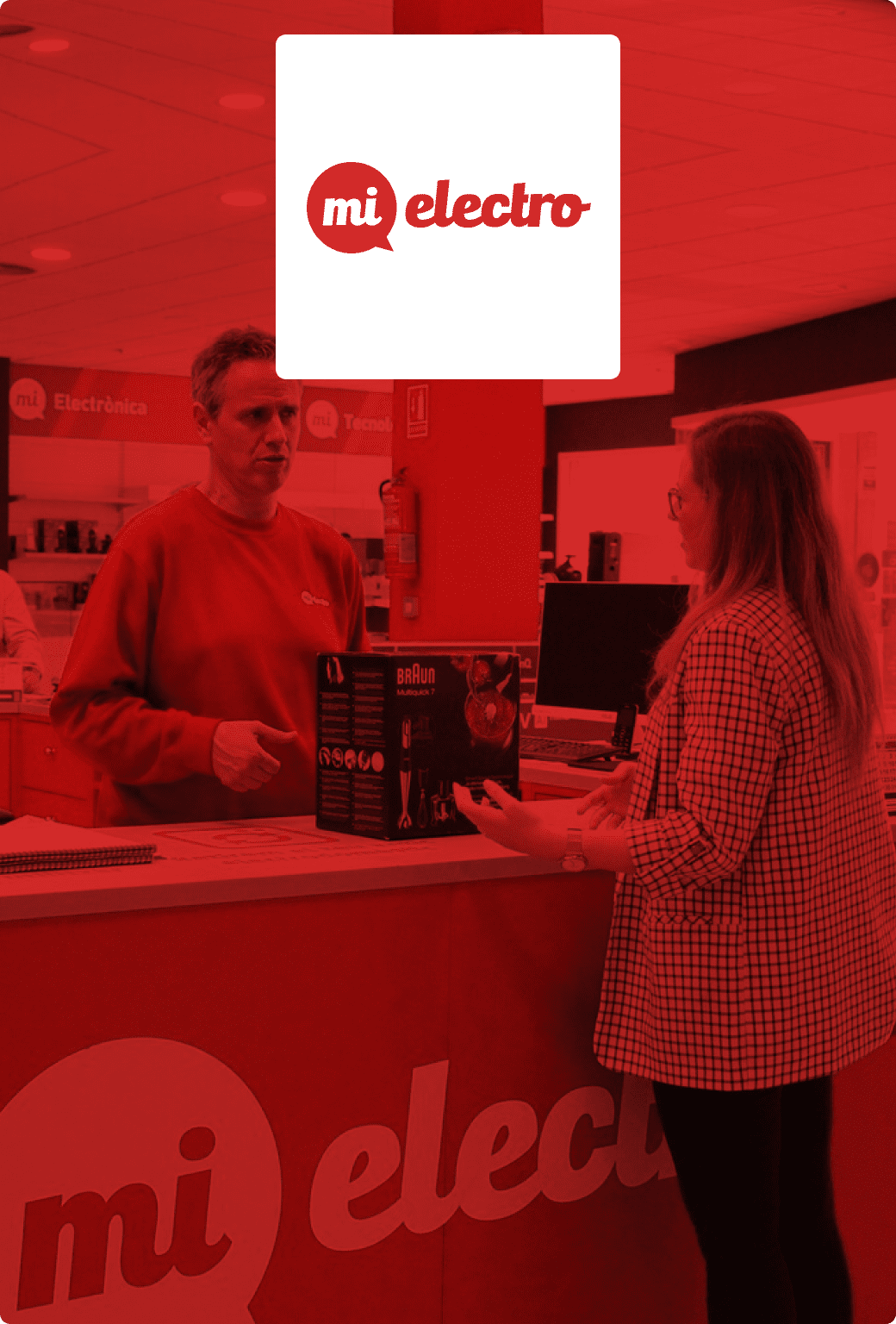 A customer purchasing electronics from Mi Electro.