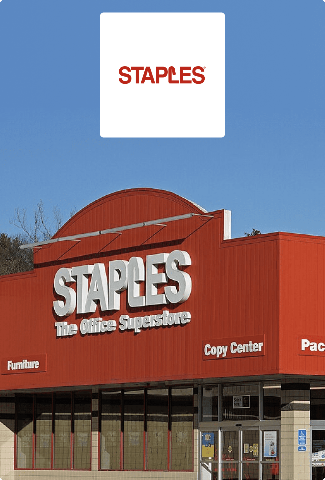 A Staples storefront.