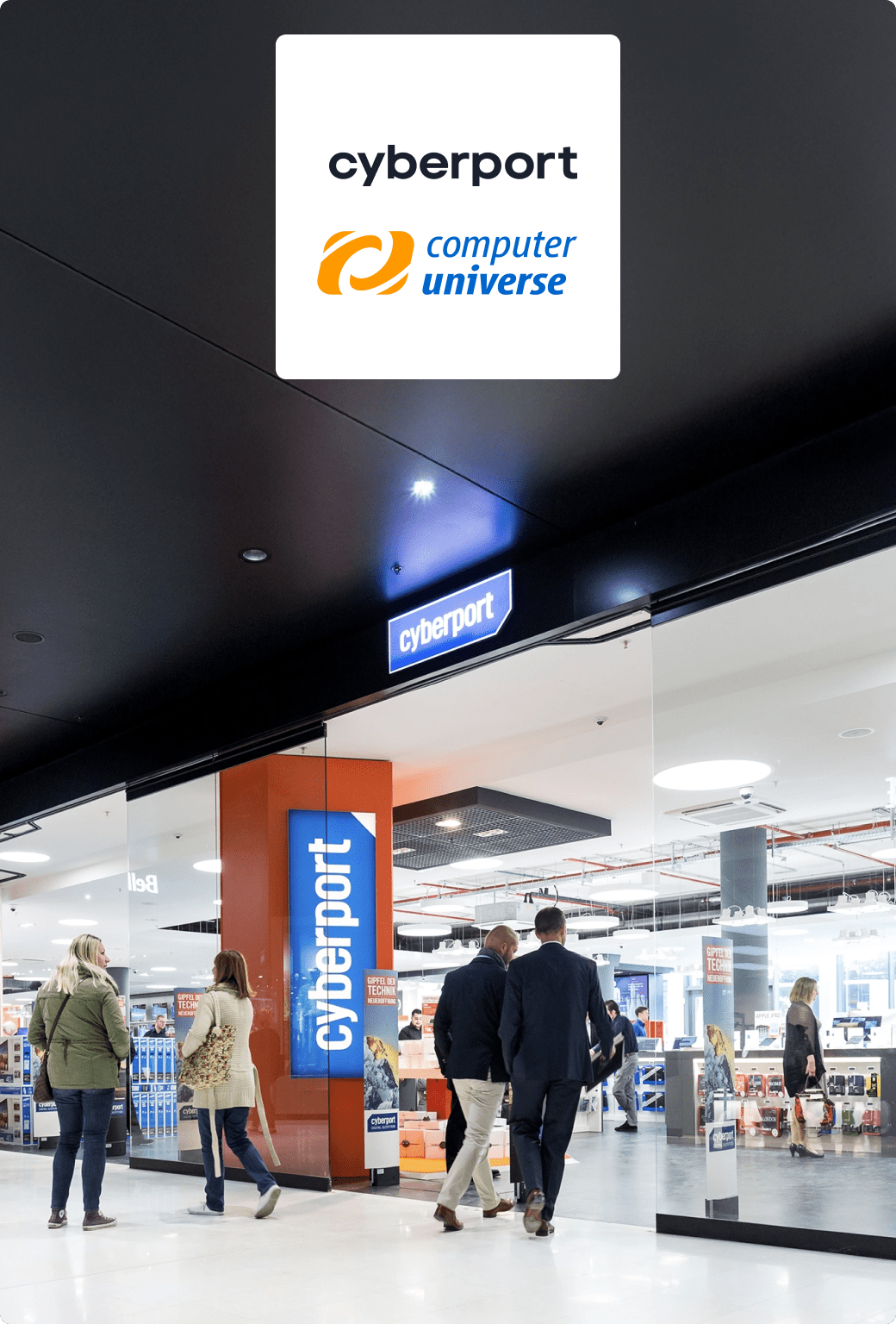 A Cyberport storefront inside a mall.