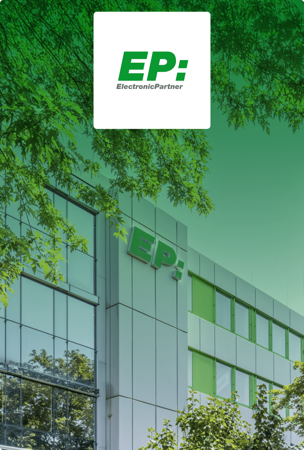 The front of ElectronicPartner's headquarters building.