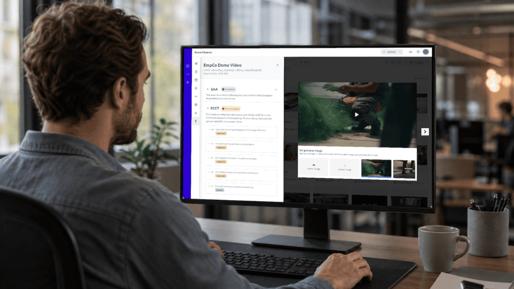 EmpCo Scan von Videos auf Green Claims mit dem Compliance Modul von DemoUp Cliplister